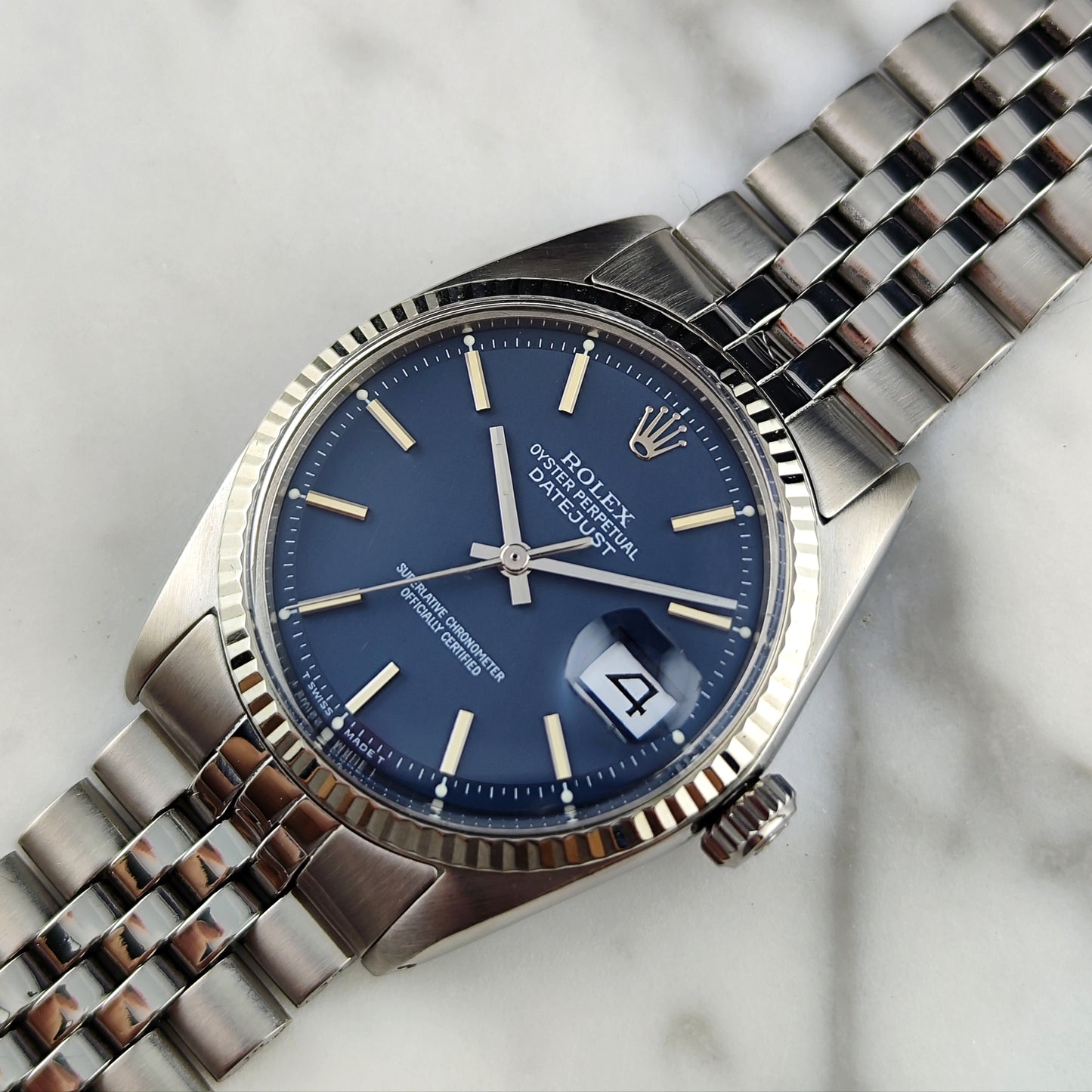 Rolex Datejust 36 Blue Dial 1973 18ct Bezel | Serviced 07/2026 [REF. 1601]