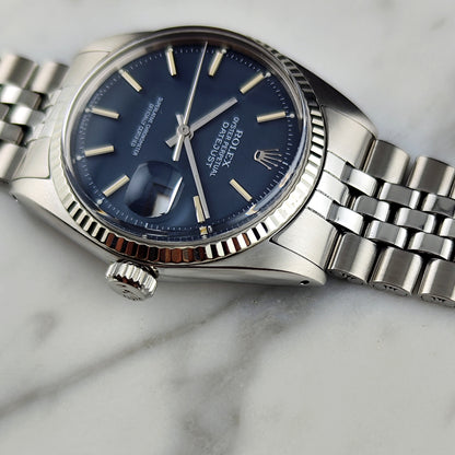 Rolex Datejust 36 Blue Dial 1973 18ct Bezel | Serviced 07/2026 [REF. 1601]