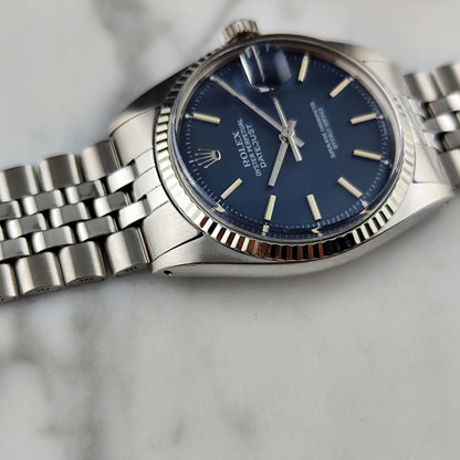 Rolex Datejust 36 Blue Dial 1973 18ct Bezel | Serviced 07/2026 [REF. 1601]