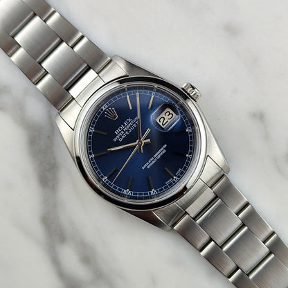 Rolex Datejust 36 Blue Dial Fullset 2002 Serviced 08/2026 [REF. 16200]