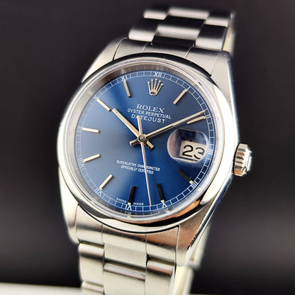 Rolex Datejust 36 Blue Dial Fullset 2002 Serviced 08/2026 [REF. 16200]