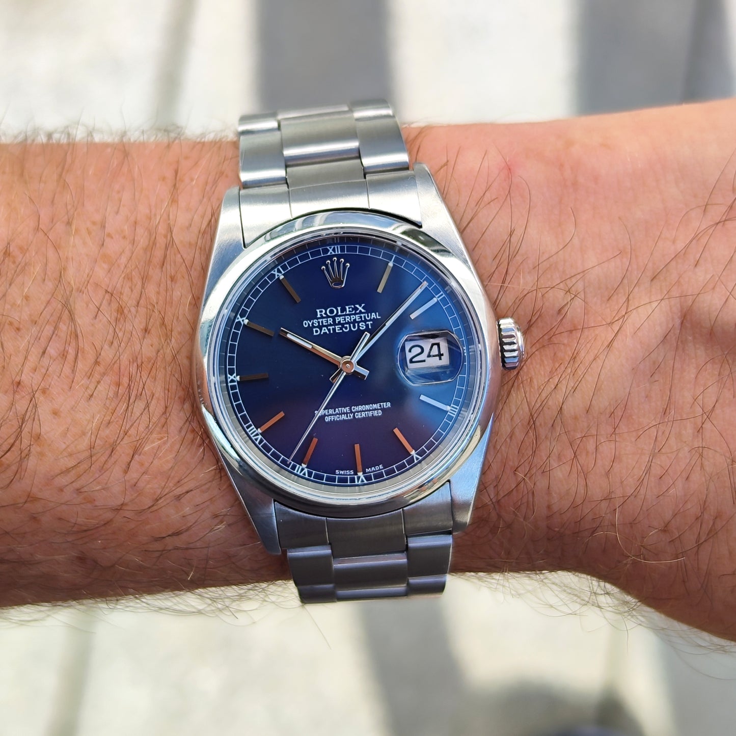 Rolex Datejust 36 Blue Dial Fullset 2002 Serviced 08/2026 [REF. 16200]