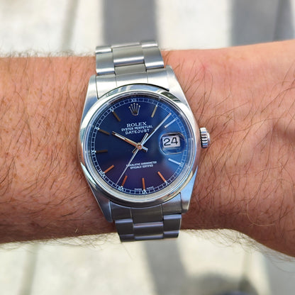 Rolex Datejust 36 Blue Dial Fullset 2002 Serviced 08/2026 [REF. 16200]