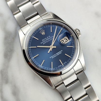 Rolex Datejust 36 Blue Dial Fullset 2002 Serviced 08/2026 [REF. 16200]