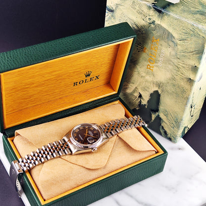 ROLEX Datejust 36 Blue Roman Dial 18ct Bezel 2000 Serviced 05/2026 [REF. 16234]