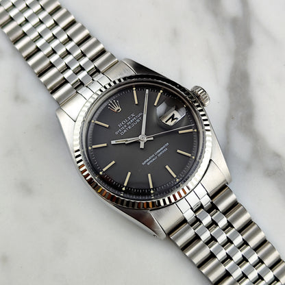 ROLEX Datejust 36 Grey Dial 18ct Bezel 1970 Fullset Serviced [REF. 1601]