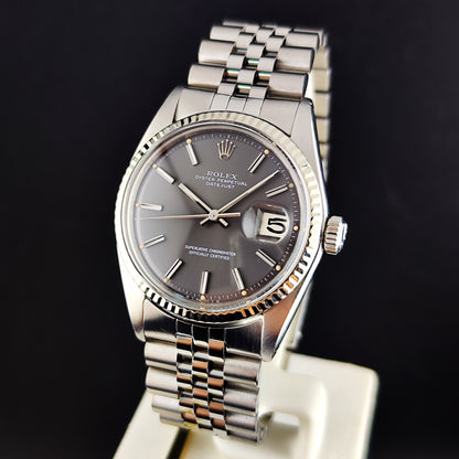 Rolex Datejust 36 Grey Dial 18ct Bezel 1973 [REF. 1601]