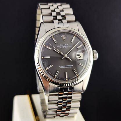 Rolex Datejust 36 Grey Dial 18ct Bezel 1973 [REF. 1601]