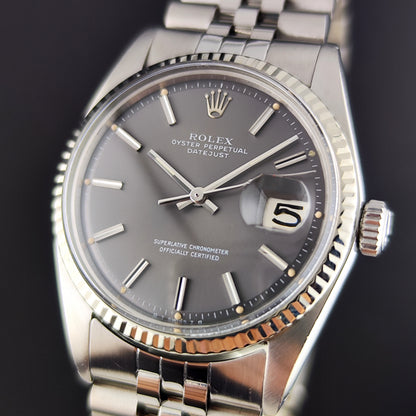Rolex Datejust 36 Grey Dial 18ct Bezel 1973 [REF. 1601]