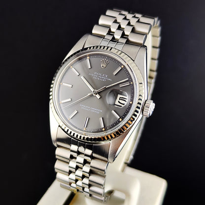 Rolex Datejust 36 Grey Dial 18ct Bezel 1973 [REF. 1601]