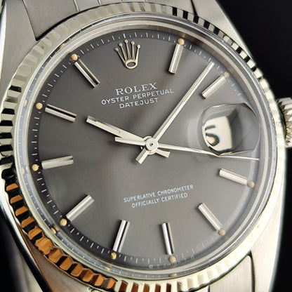 Rolex Datejust 36 Grey Dial 18ct Bezel 1973 [REF. 1601]