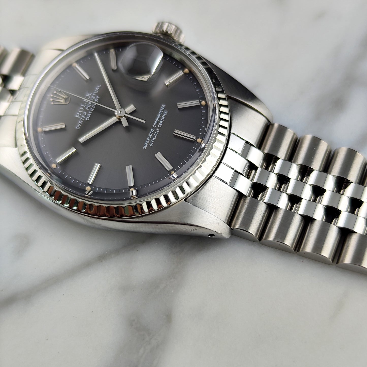 Rolex Datejust 36 Grey Dial 18ct Bezel 1973 [REF. 1601]