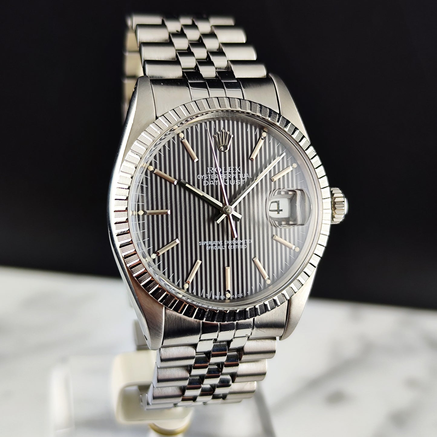 Rolex Datejust 36 Grey Tapestry Dial 1984 Serviced 08/2026 [REF. 16030]