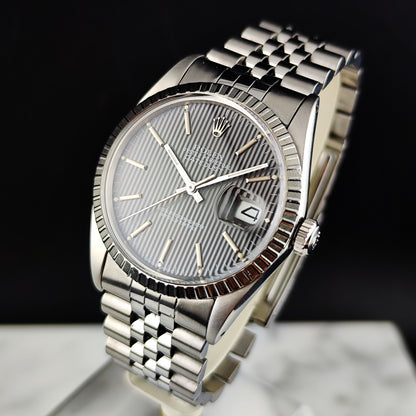 Rolex Datejust 36 Grey Tapestry Dial 1984 Serviced 08/2026 [REF. 16030]