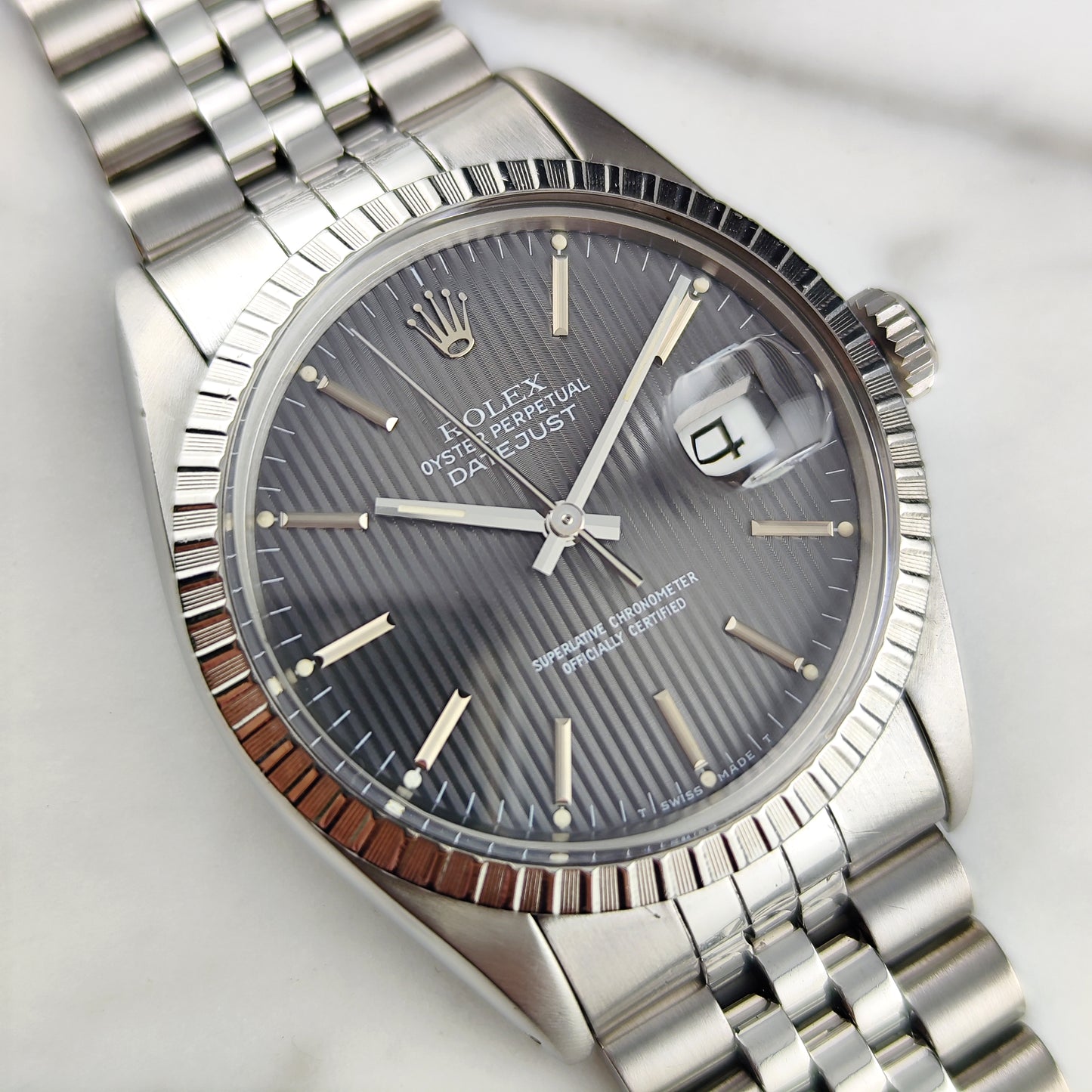Rolex Datejust 36 Grey Tapestry Dial 1984 Serviced 08/2026 [REF. 16030]