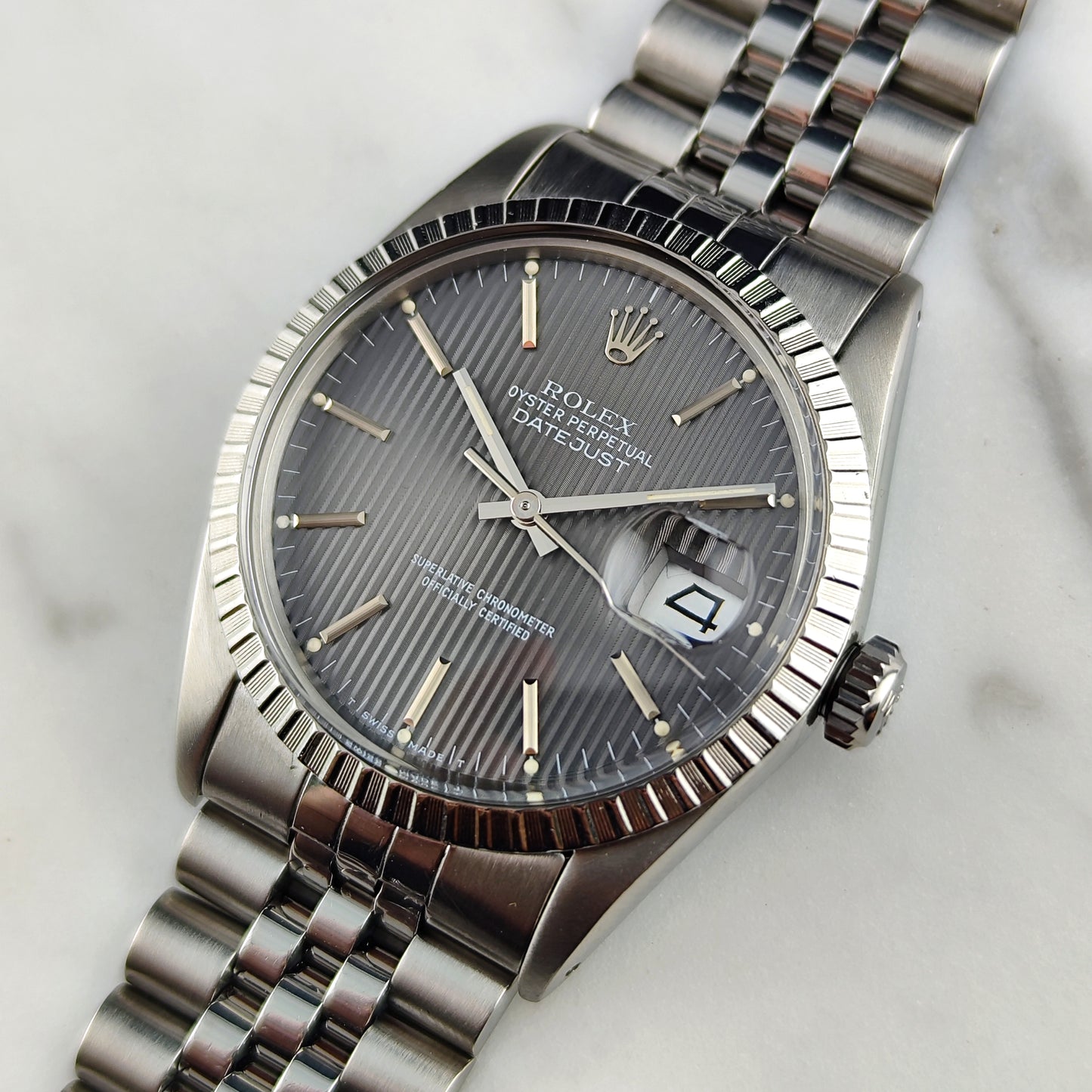 Rolex Datejust 36 Grey Tapestry Dial 1984 Serviced 08/2026 [REF. 16030]