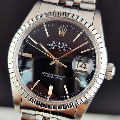 ROLEX Datejust 36 Black Dial 1980 Serviced 09/2026 [REF. 16030]