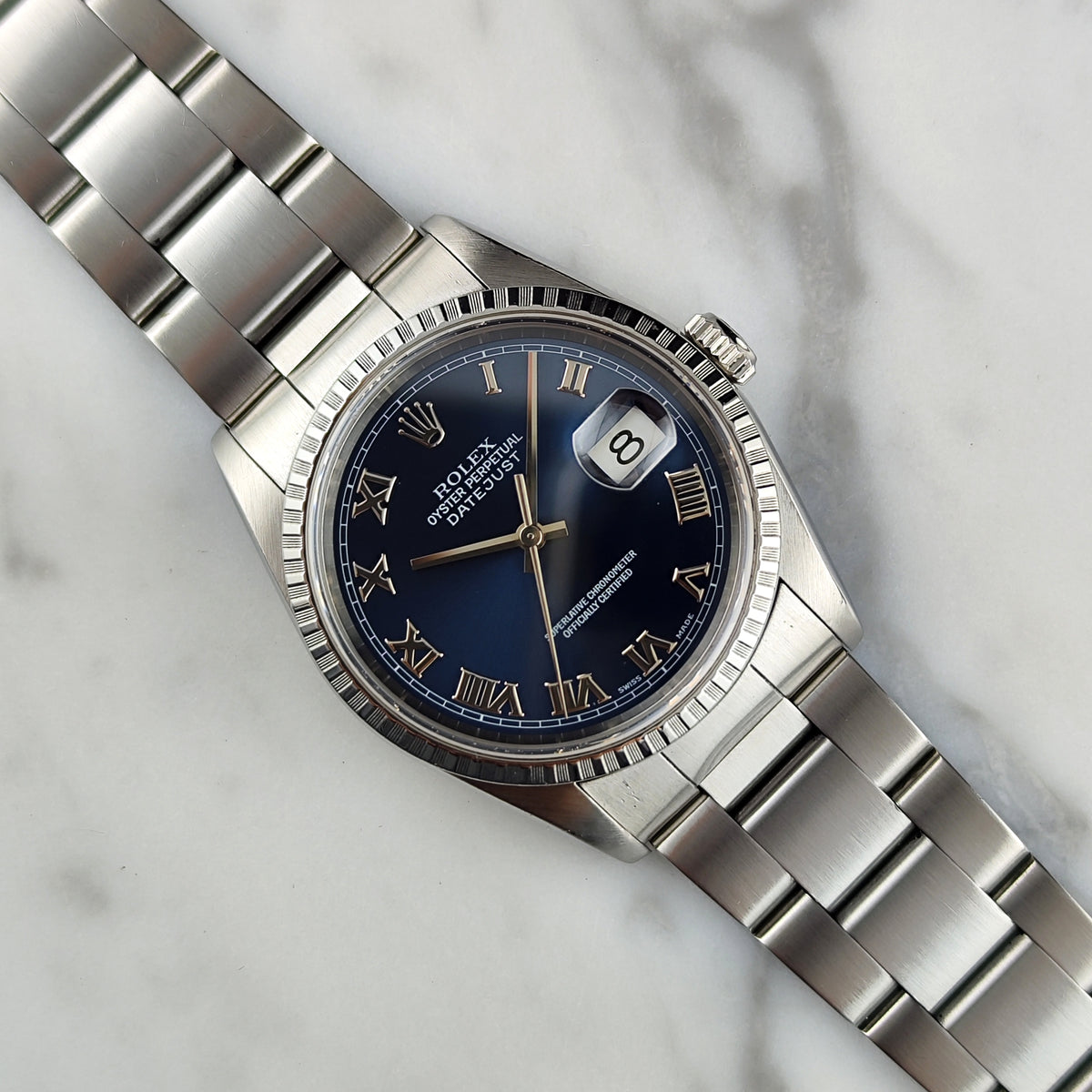 ROLEX Datejust 36 Blue Roman Dial 1999 Serviced 09/2026 [REF. 16220]