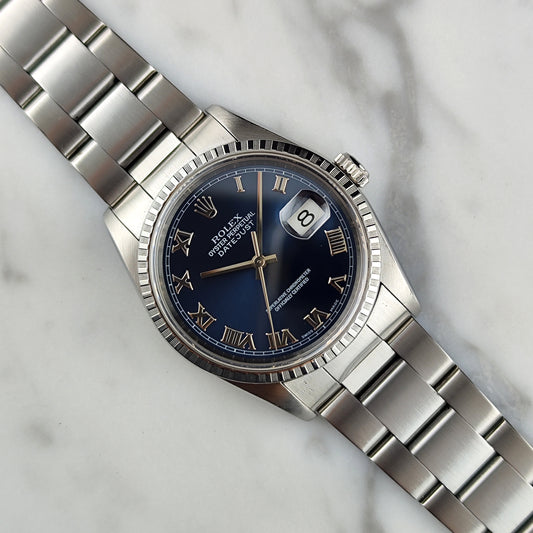 ROLEX Datejust 36 Blue Roman Dial 1999 Serviced 09/2026 [REF. 16220]