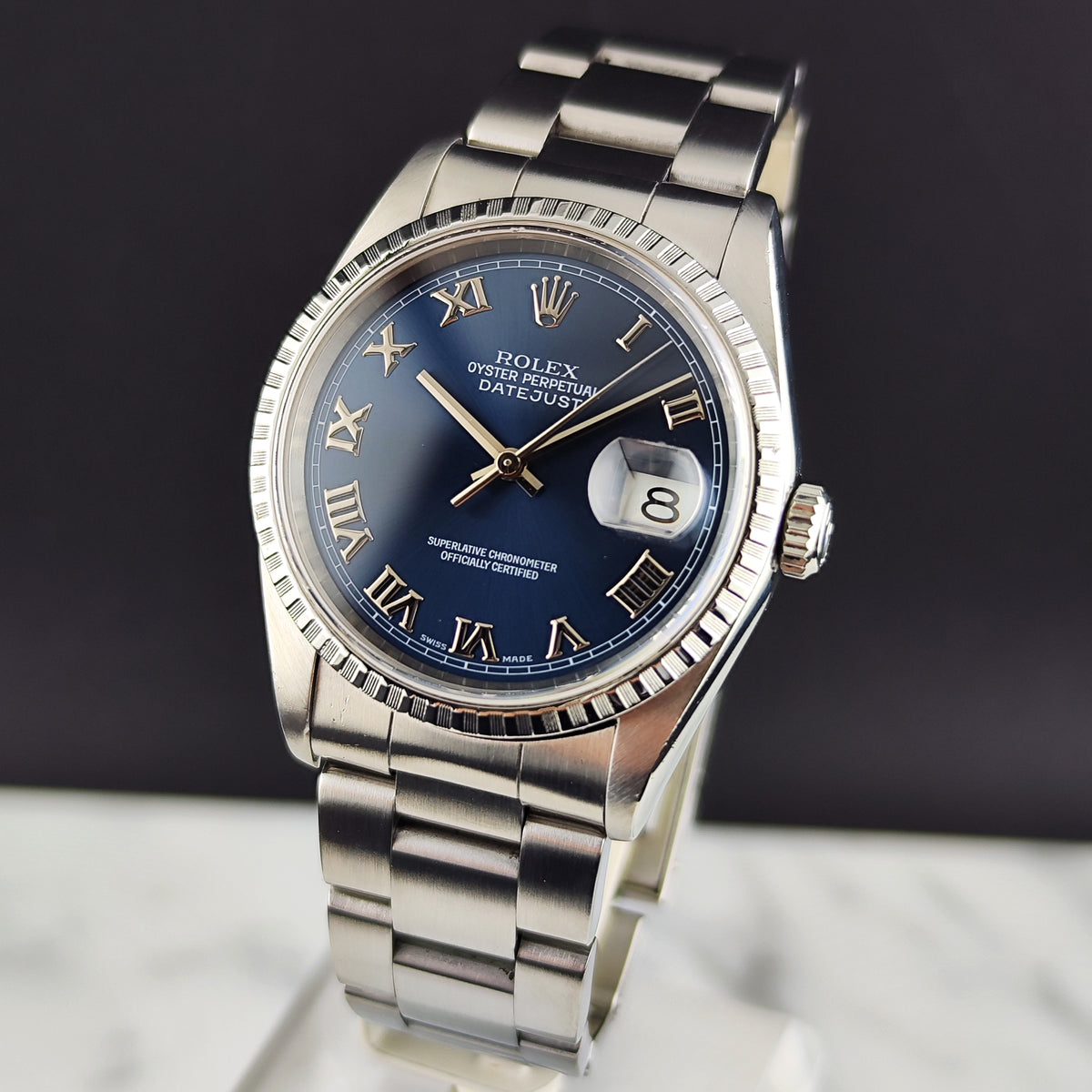 ROLEX Datejust 36 Blue Roman Dial 1999 Serviced 09/2026 [REF. 16220]