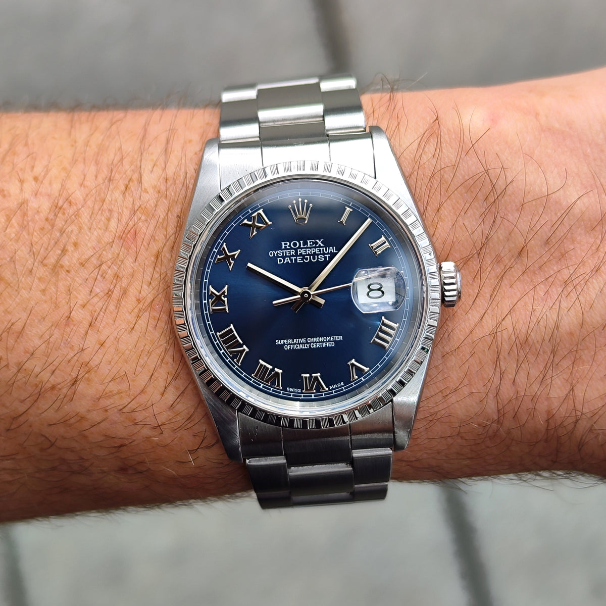 ROLEX Datejust 36 Blue Roman Dial 1999 Serviced 09/2026 [REF. 16220]