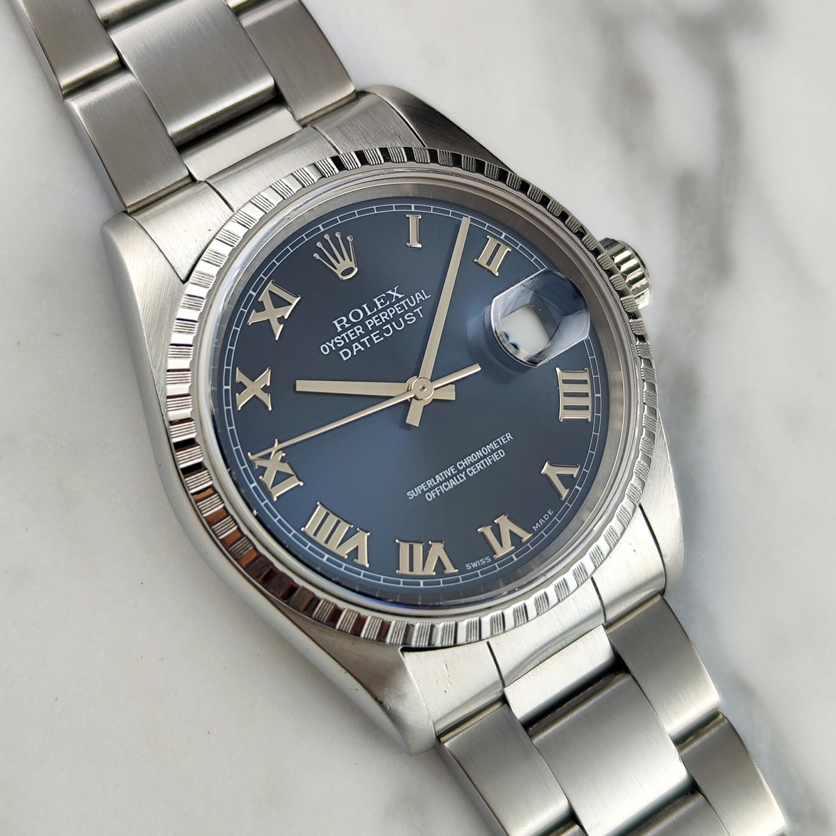 ROLEX Datejust 36 Blue Roman Dial 1999 Serviced 09/2026 [REF. 16220]