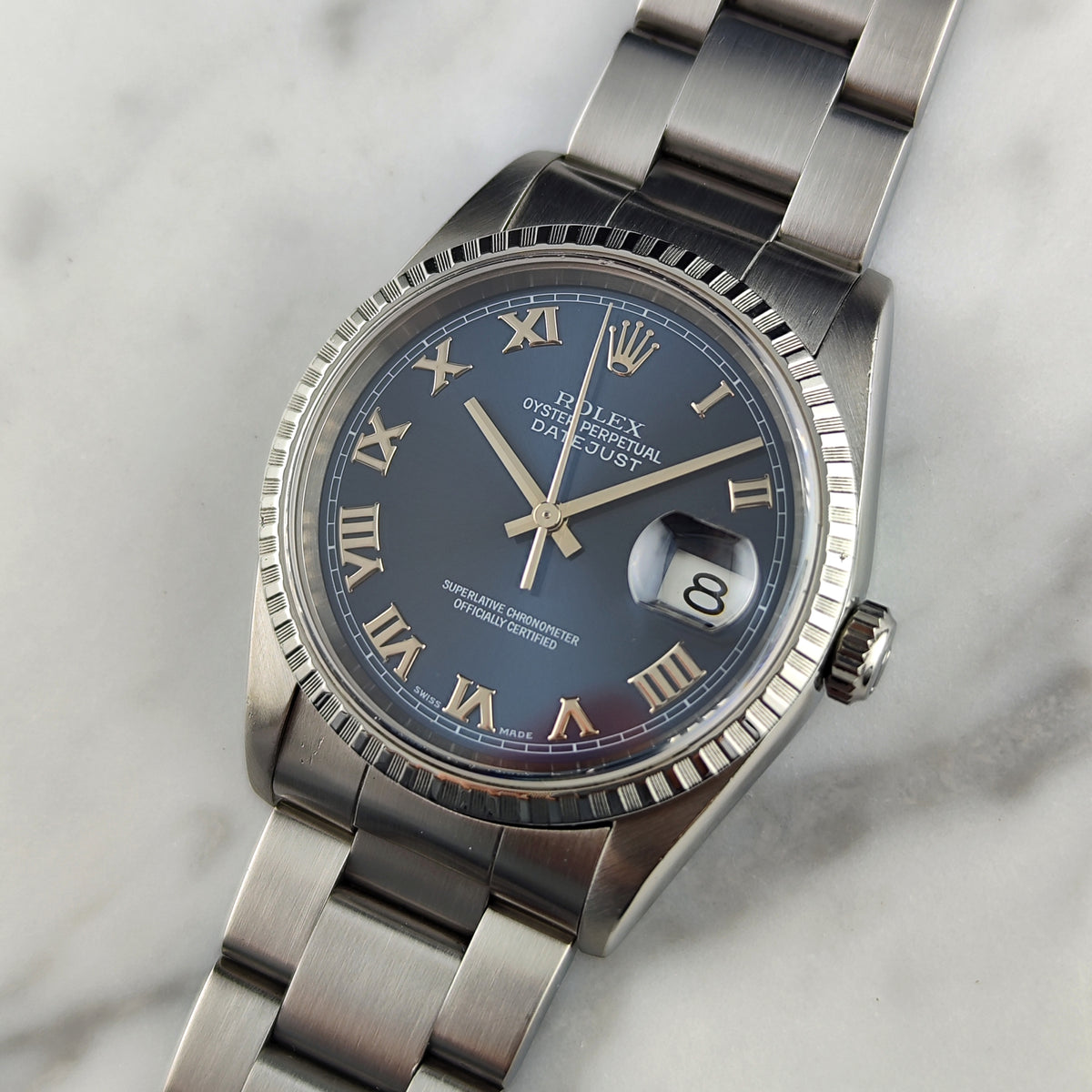 ROLEX Datejust 36 Blue Roman Dial 1999 Serviced 09/2026 [REF. 16220]
