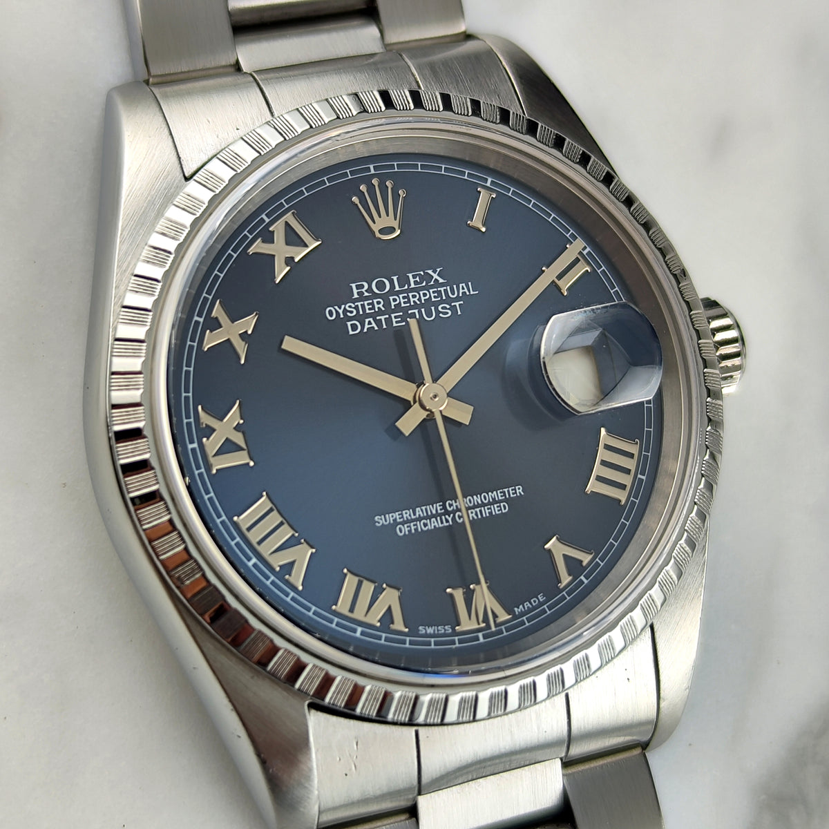 ROLEX Datejust 36 Blue Roman Dial 1999 Serviced 09/2026 [REF. 16220]