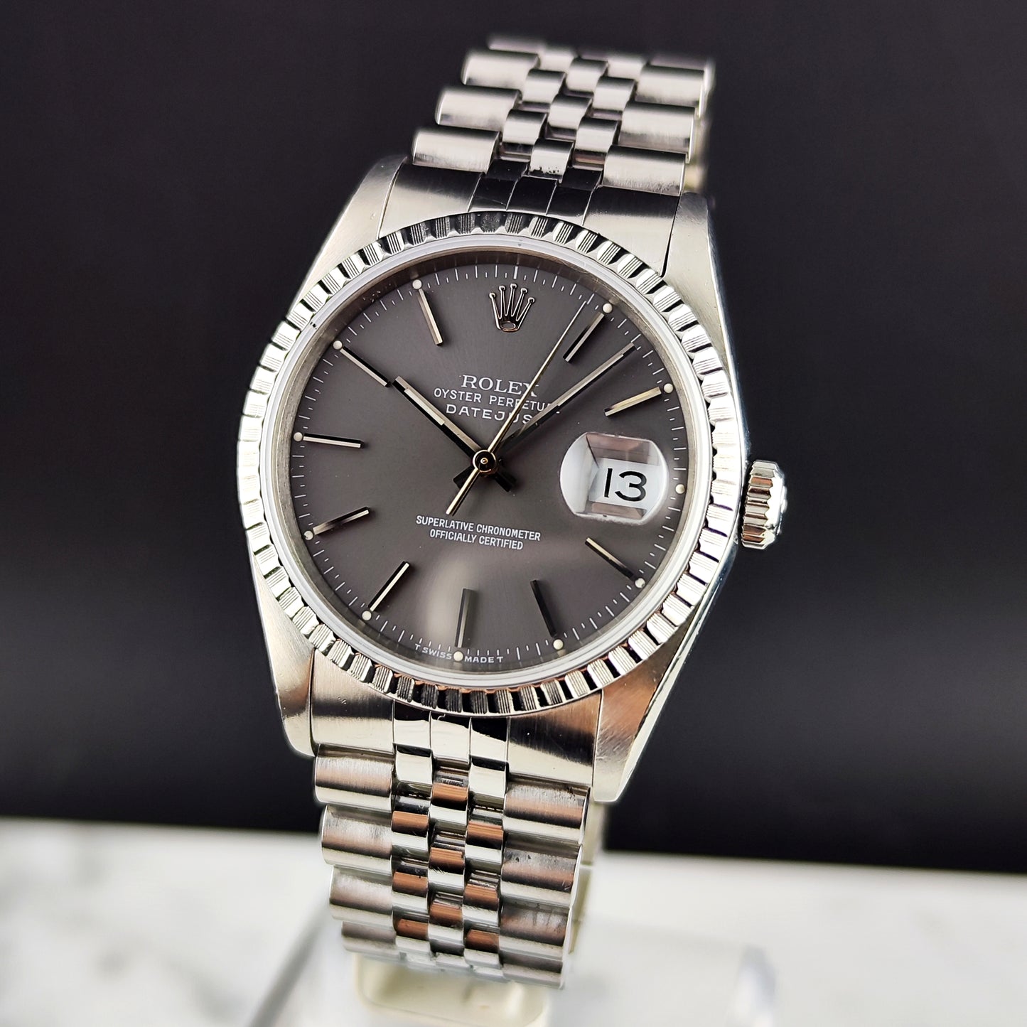Rolex Datejust 36 Grey Dial Sapphire 1991 Serviced 08/2026 [REF. 16220]