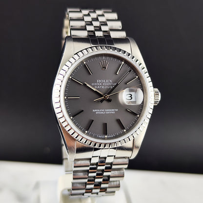 Rolex Datejust 36 Grey Dial Sapphire 1991 Serviced 08/2026 [REF. 16220]