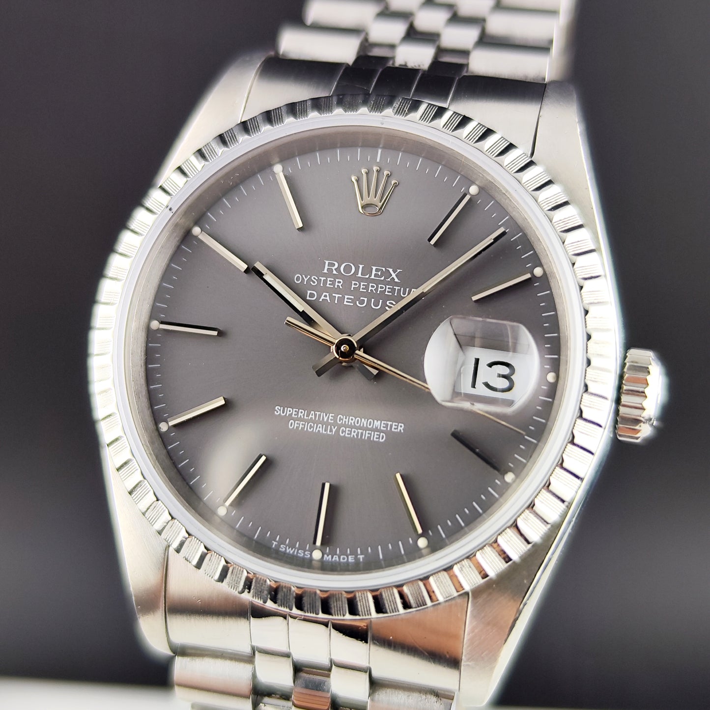 Rolex Datejust 36 Grey Dial Sapphire 1991 Serviced 08/2026 [REF. 16220]