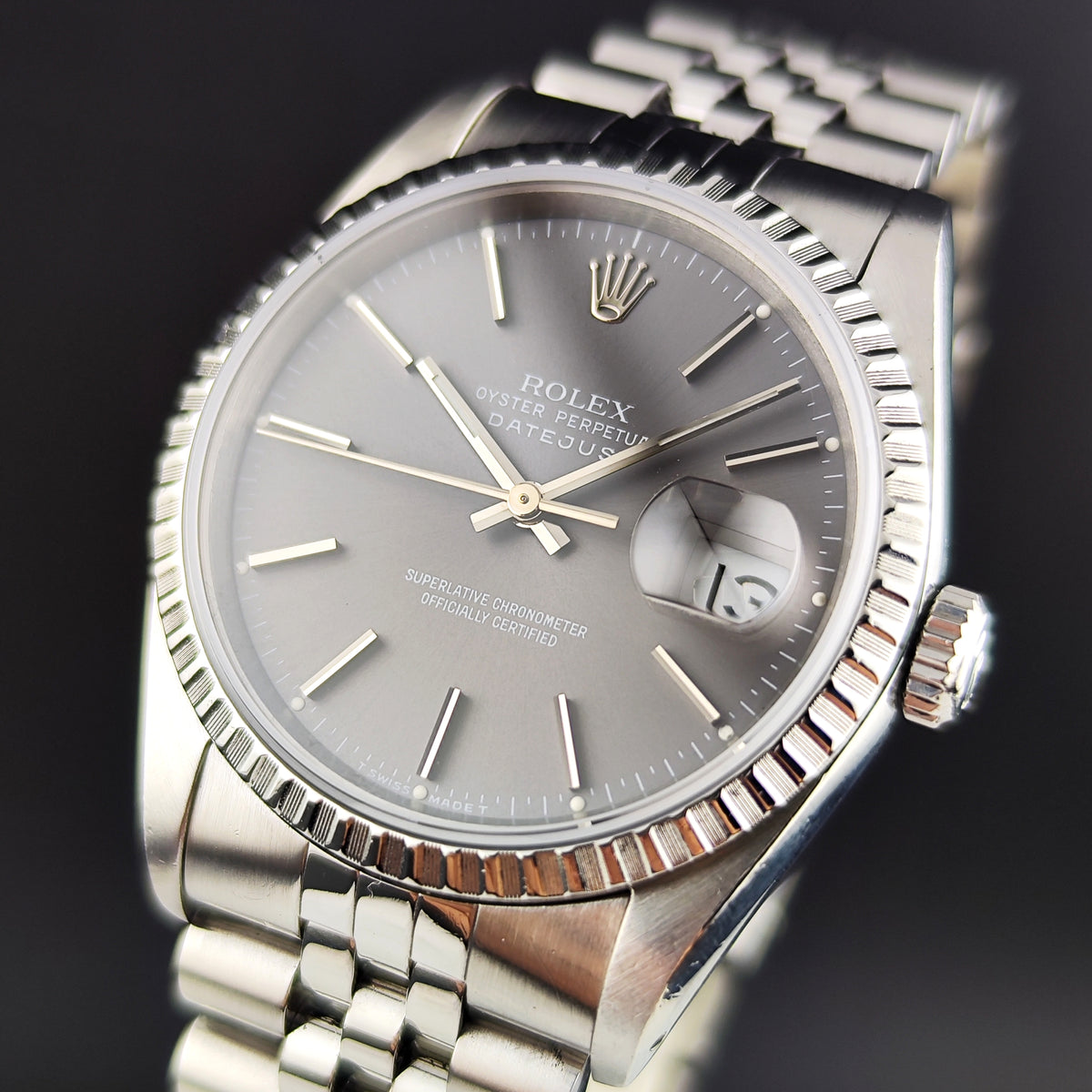 Rolex Datejust 36 Grey Dial Sapphire 1991 Serviced 08/2026 [REF. 16220]