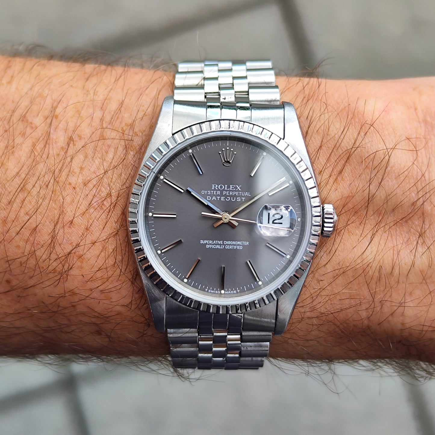 Rolex Datejust 36 Grey Dial Sapphire 1991 Serviced 08/2026 [REF. 16220]
