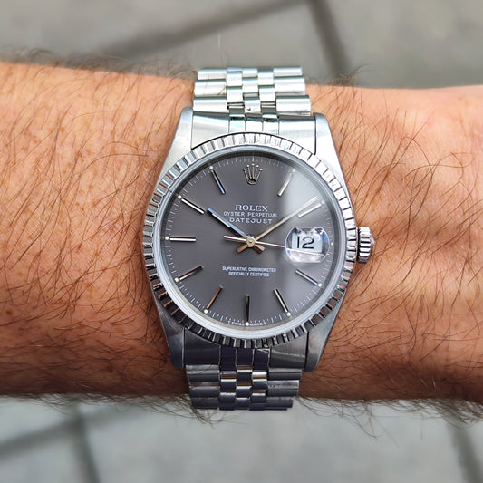 Rolex Datejust 36 Grey Dial Sapphire 1991 Serviced 08/2026 [REF. 16220]