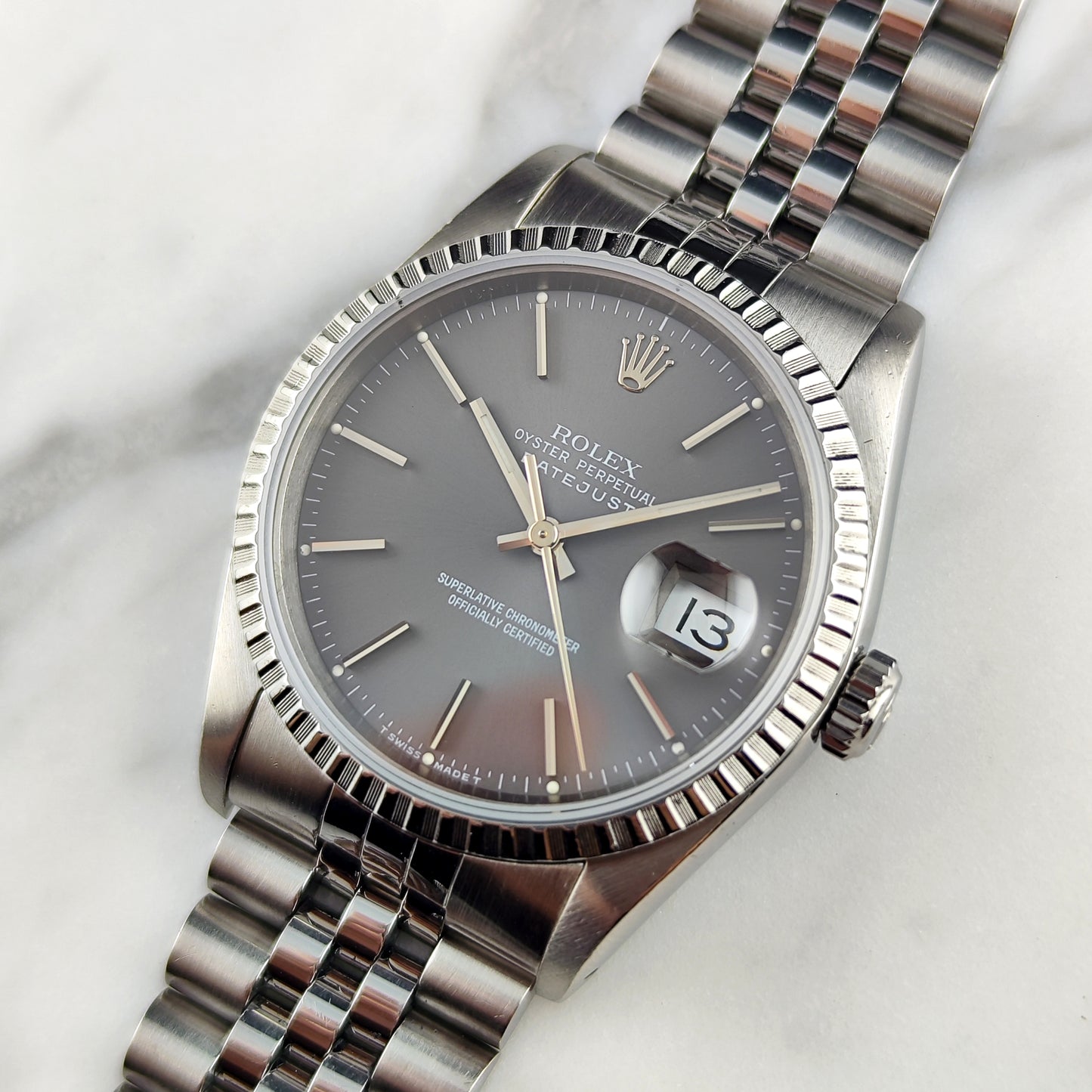 Rolex Datejust 36 Grey Dial Sapphire 1991 Serviced 08/2026 [REF. 16220]