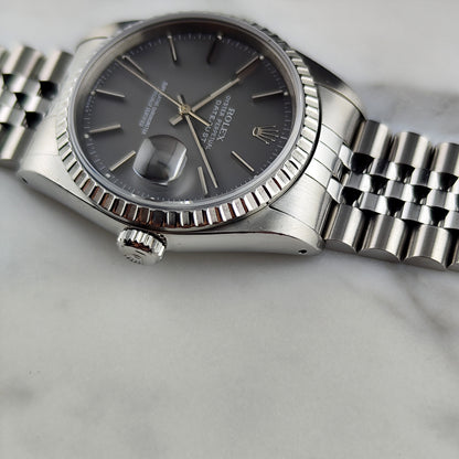 Rolex Datejust 36 Grey Dial Sapphire 1991 Serviced 08/2026 [REF. 16220]