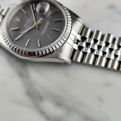 Rolex Datejust 36 Grey Dial Sapphire 1991 Serviced 08/2026 [REF. 16220]