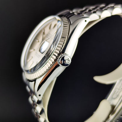 ROLEX Datejust 36 Silver Dial 18ct Bezel 1988 [REF. 16014]