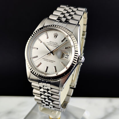 ROLEX Datejust 36 Silver Dial 18ct Bezel 1988 [REF. 16014]