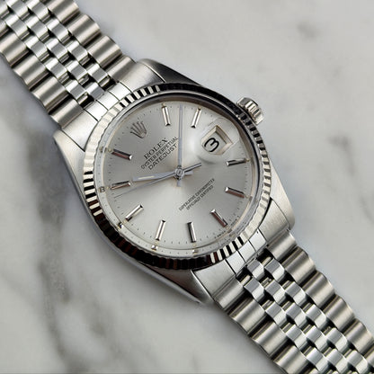 ROLEX Datejust 36 Silver Dial 18ct Bezel 1988 [REF. 16014]