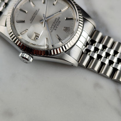 ROLEX Datejust 36 Silver Dial 18ct Bezel 1988 [REF. 16014]