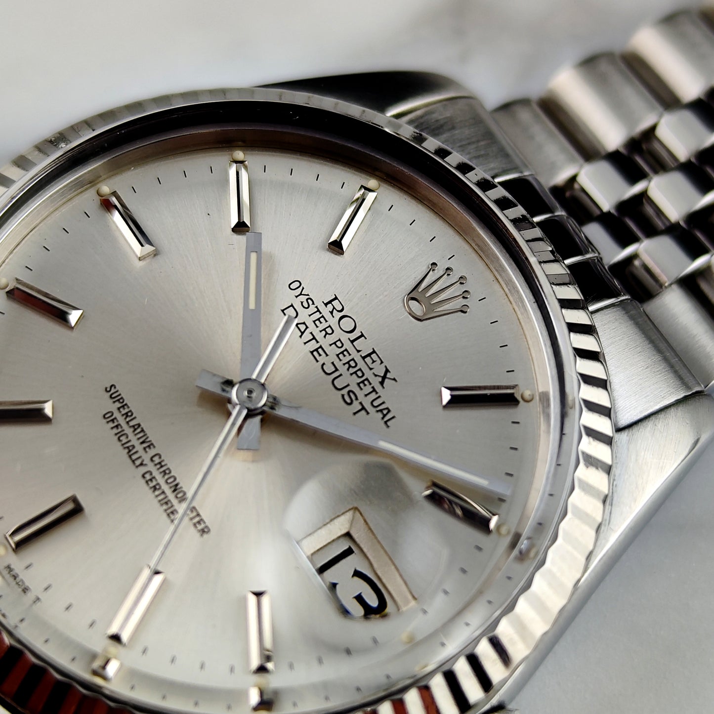 ROLEX Datejust 36 Silver Dial 18ct Bezel 1988 [REF. 16014]