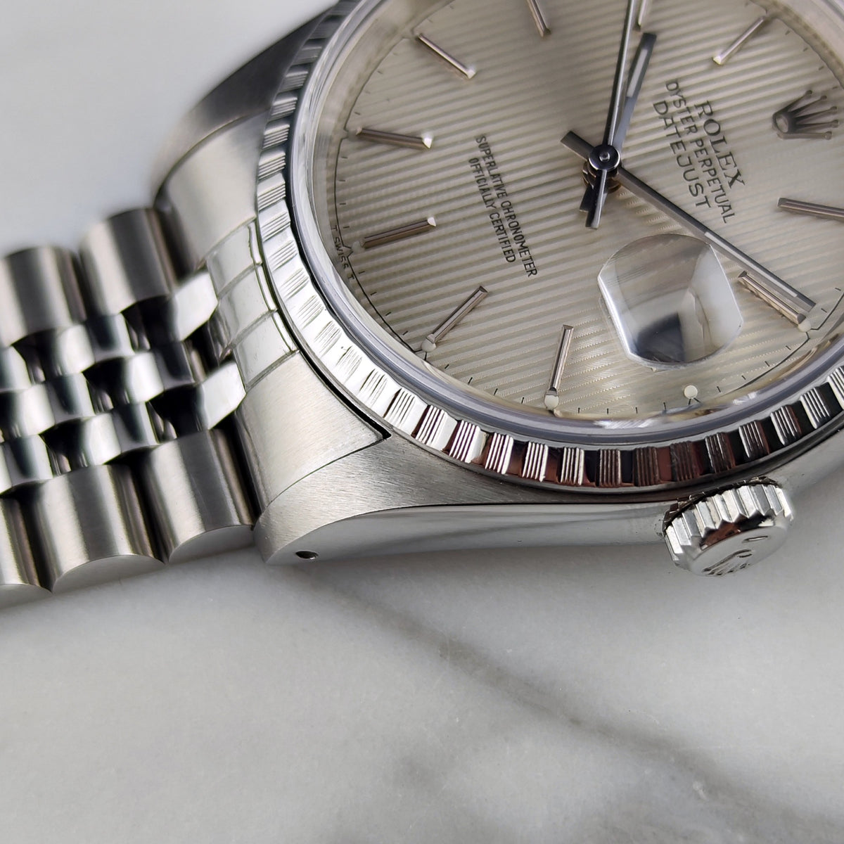 Rolex Datejust 36 Tapestry Dial Silver Mint+ 1987 Serviced 10/2026 – Bild 11