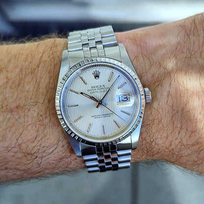 Rolex Datejust 36 Tapestry Dial Silver Mint+ 1987 Serviced 10/2026 – Bild 2