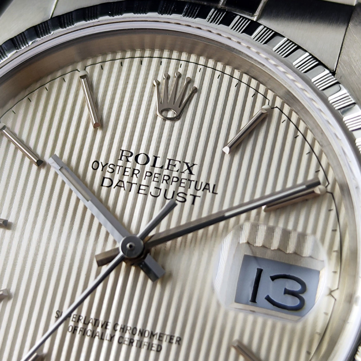 Rolex Datejust 36 Tapestry Dial Silver Mint+ 1987 Serviced 10/2026 – Bild 4