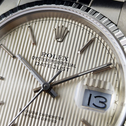 Rolex Datejust 36 Tapestry Dial Silver Mint+ 1987 Serviced 10/2026 – Bild 4