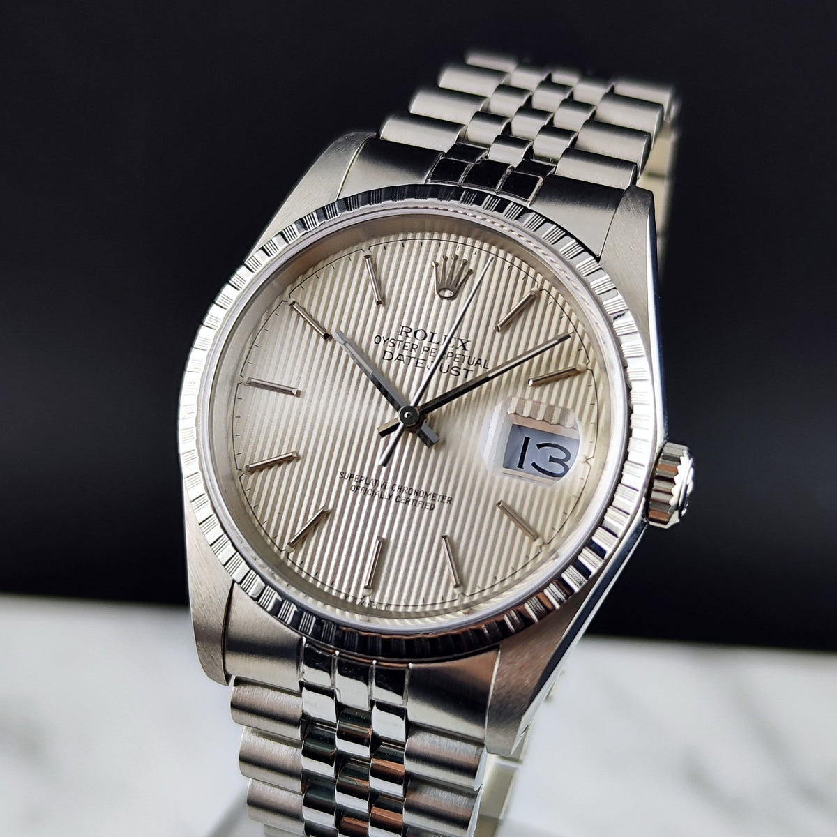 Rolex Datejust 36 Tapestry Dial Silver Mint+ 1987 Serviced 10/2026 – Bild 5
