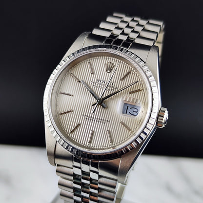 Rolex Datejust 36 Tapestry Dial Silver Mint+ 1987 Serviced 10/2026 – Bild 5