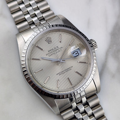 Rolex Datejust 36 Tapestry Dial Silver Mint+ 1987 Serviced 10/2026 – Bild 8