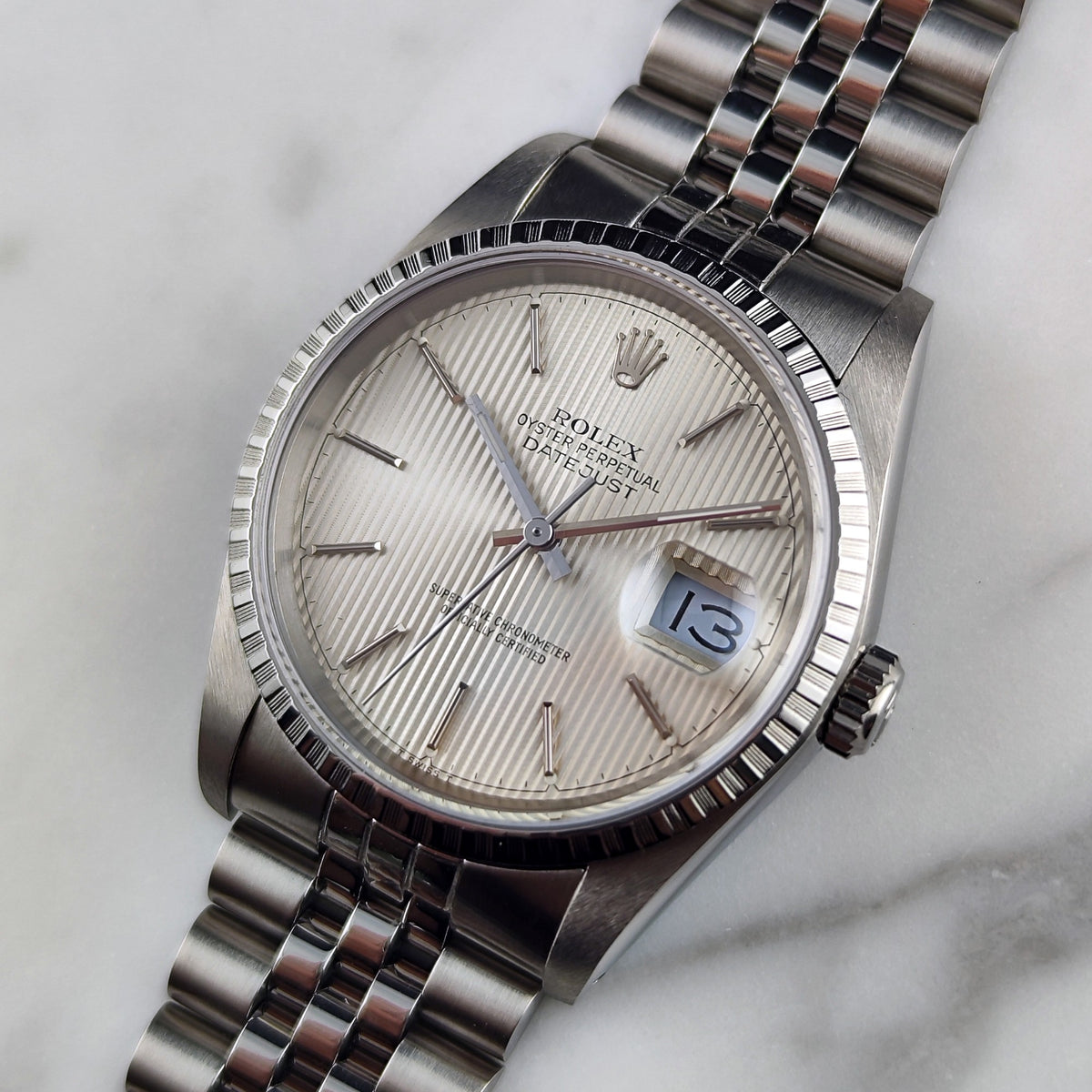 Rolex Datejust 36 Tapestry Dial Silver Mint+ 1987 Serviced 10/2026 – Bild 9